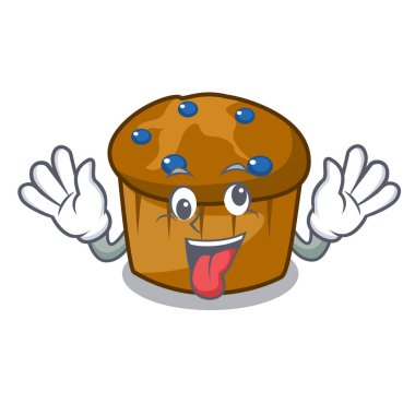 Deli mufin yaban mersini maskot çizgi film