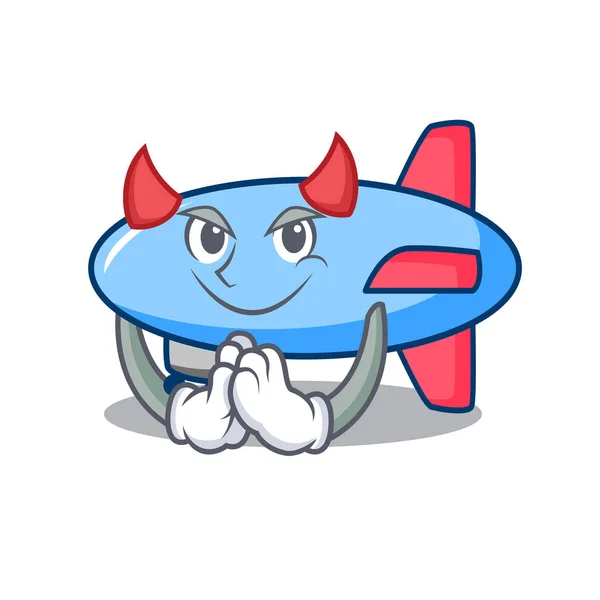 Diablo zeppelin mascota estilo de dibujos animados — Archivo Imágenes Vectoriales