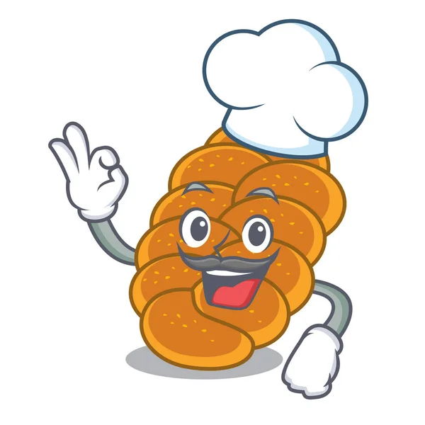 Gaya kartun karakter Chef challah - Stok Vektor