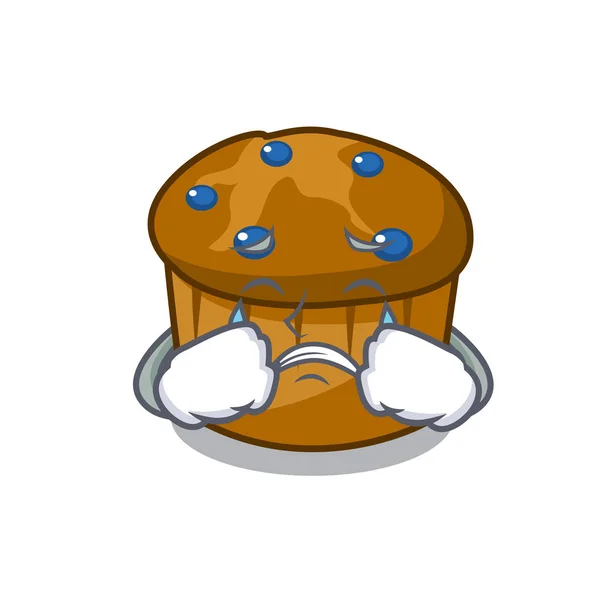 Mascotte de myrtille pleurer mufin dessin animé — Image vectorielle