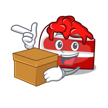 Kutu kırmızı kadife karakter karikatür vektör çizim ile