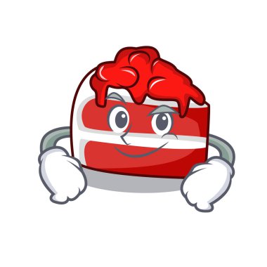 Smirking kırmızı kadife karakter karikatür vektör çizim