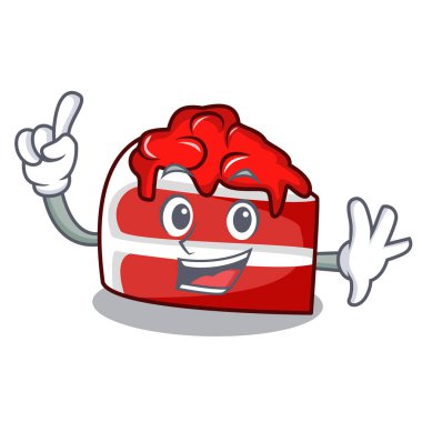 Parmak kırmızı kadife maskot karikatür vektör çizim