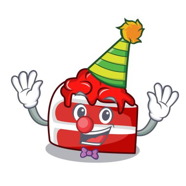 Palyaço kırmızı kadife maskot karikatür vektör çizim