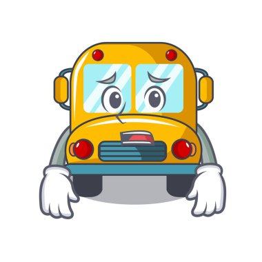Yazık ki okul otobüsü maskot karikatür vektör çizim