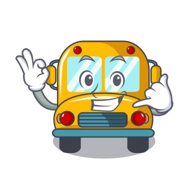 Bana okul otobüsü maskot karikatür vektör çizim de