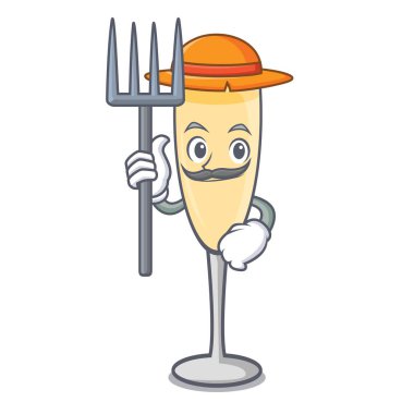 Çiftçi şampanya karakter karikatür tarzı