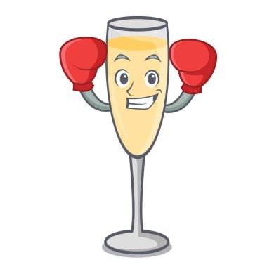Boks şampanya karakter karikatür tarzı
