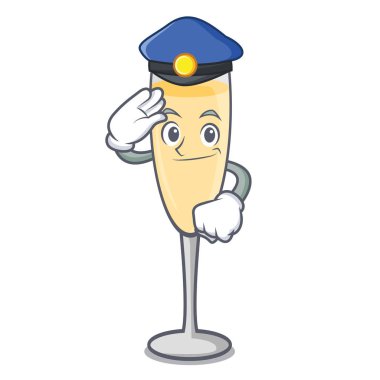Polis şampanya karakter karikatür tarzı