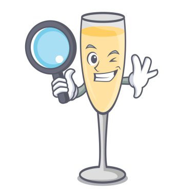 Dedektif şampanya karakter karikatür tarzı