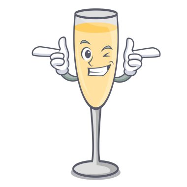 Wink şampanya karakter karikatür tarzı