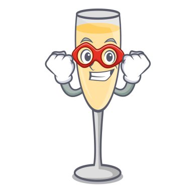 Süper kahraman şampanya karakter karikatür tarzı