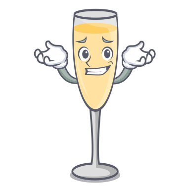 Şampanya karakter karikatür tarzı sırıtarak