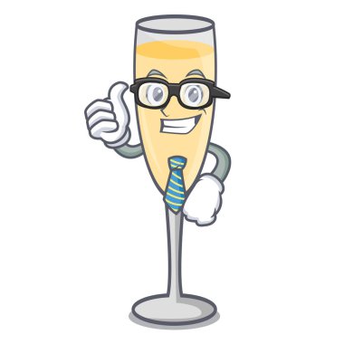 İşadamı şampanya karakter karikatür tarzı