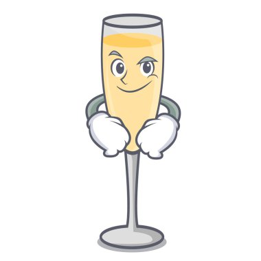 Smirking şampanya karakter karikatür tarzı