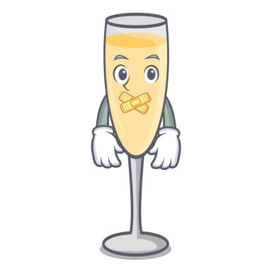 Sessiz şampanya maskot karikatür tarzı