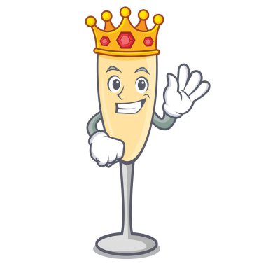 Kral şampanya maskot karikatür tarzı
