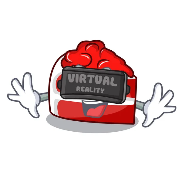 Realidad Virtual Terciopelo Rojo Mascota Ilustración Vector Dibujos Animados — Vector de stock