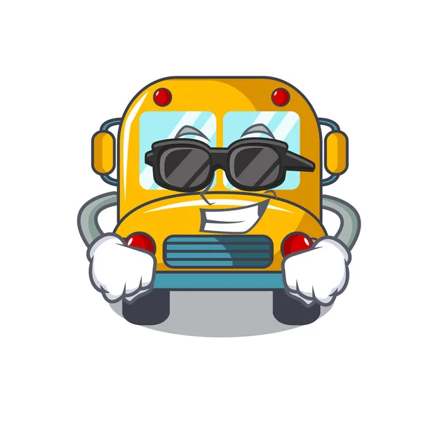 Super Legal Escola Ônibus Personagem Desenho Animado Vetor Ilustração —  Vetores de Stock