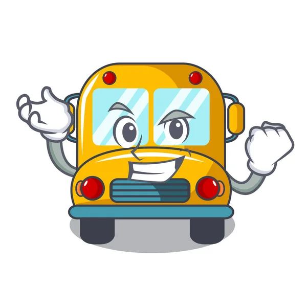 Успішний Шкільний Автобус Персонаж Мультфільм Векторні Ілюстрації — стоковий вектор