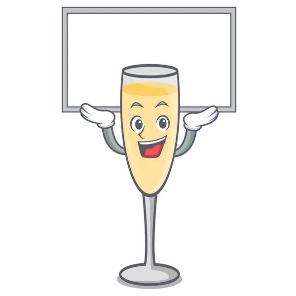 Up board champagne personnage dessin animé style — Image vectorielle