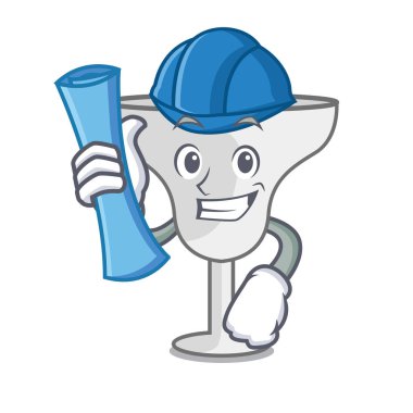 Mimarı margarita cam karakter karikatür vektör çizim