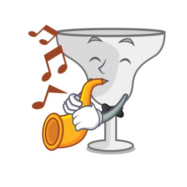 Trompet margarita cam maskot karikatür vektör çizim ile