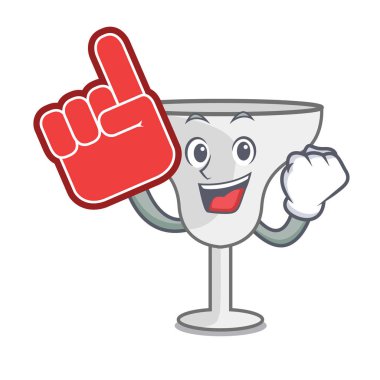 Köpük parmak margarita cam maskot karikatür vektör çizim