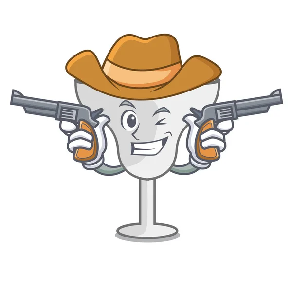 Cowboy Margarita Personagem Vidro Desenho Animado Ilustração Vetorial —  Vetores de Stock