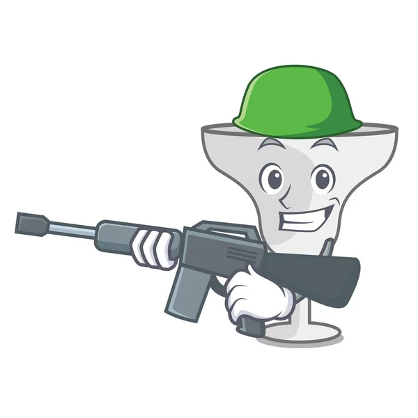 Army Margarita Glass Character Cartoon Vector Illustration — Stock Vector