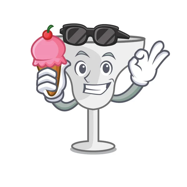 Avec Crème Glacée Margarita Verre Personnage Dessin Animé Vectoriel Illustration — Image vectorielle
