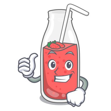 Çilek güler yüzlü karakter karikatür vektör çizim yaşasın