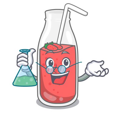 Profesör çilek güler yüzlü karakter karikatür vektör çizim