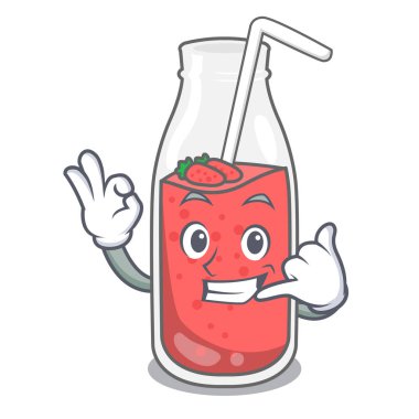 Bana çilek güler yüzlü maskot karikatür vektör çizim de