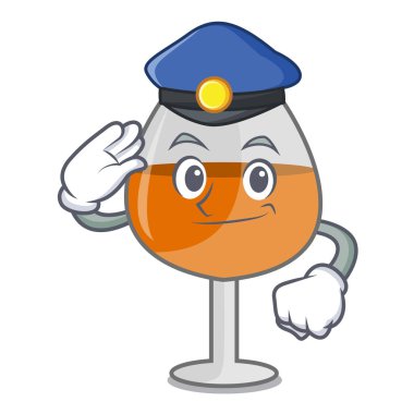 Polis konyak ballon cam karakter karikatür vektör çizim