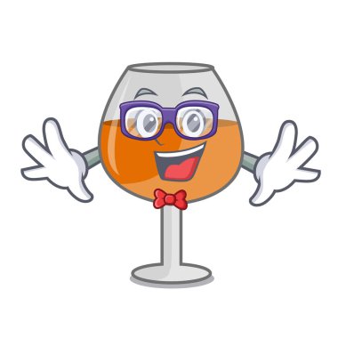 Geek konyak ballon cam karakter karikatür vektör çizim