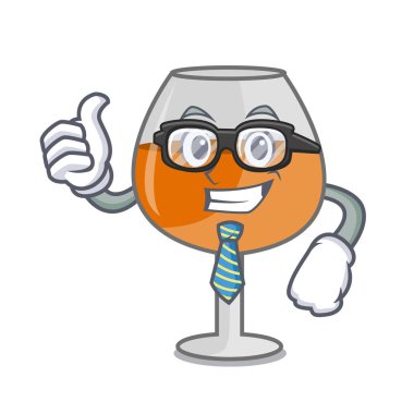 İşadamı konyak ballon cam karakter karikatür vektör çizim