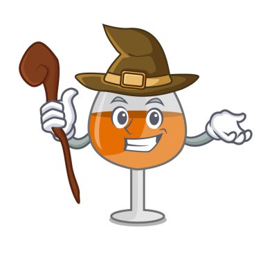 Cadı konyak ballon cam karakter karikatür vektör çizim