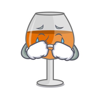 Konyak ballon cam maskot karikatür vektör çizim ağlıyor