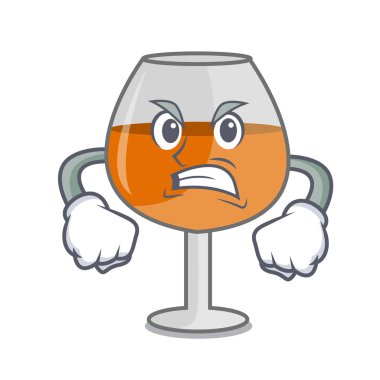 Kızgın konyak ballon cam maskot karikatür vektör çizim