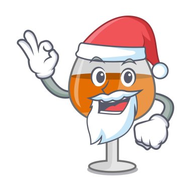 Santa konyak ballon cam maskot karikatür vektör çizim
