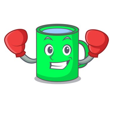 Boks kupa karakter karikatür tarzı vektör çizim