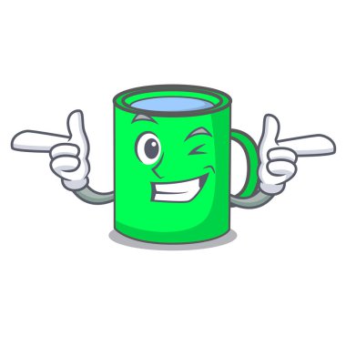 Wink kupa karakter karikatür tarzı vektör çizim