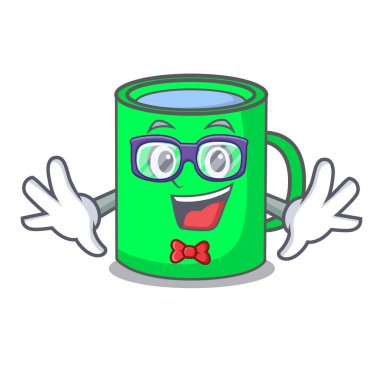 Geek kupa karakter karikatür tarzı vektör çizim