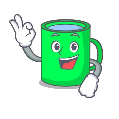 Kupa karakter karikatür tarzı Tamam