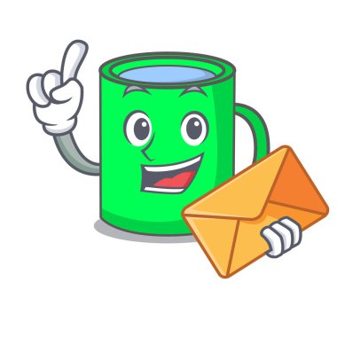 Zarf kupa karakter karikatür tarzı ile