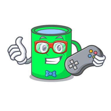 Oyun kupa maskot karikatür tarzı