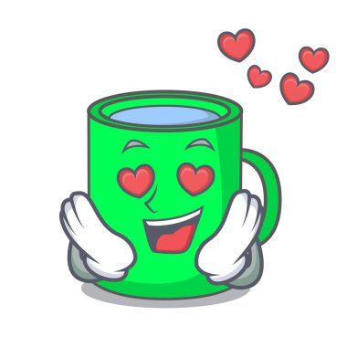 Aşk kupa maskot çizgi film tarzı