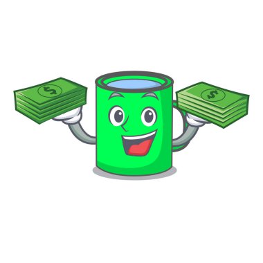 Para kupa maskot karikatür tarzı ile