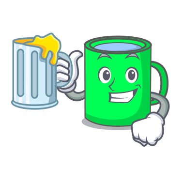 Suyu kupa maskot karikatür tarzı ile